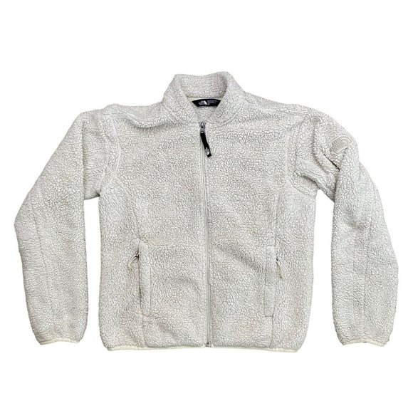 GUC The North Face Women's Sz S High Loft Fleece Sherpa Beige Full Zip Jacket‎ - Picture 1 of 9